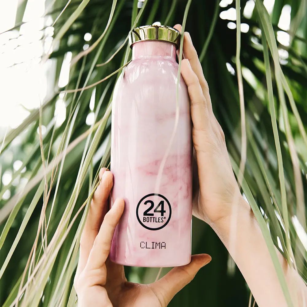 24Bottles 不鏽鋼雙層保溫瓶/ 500ml/ 粉紅大理石
